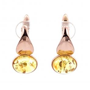 Серьги из золочёного серебра Дарвин с янтарём 929022352aa-л фото