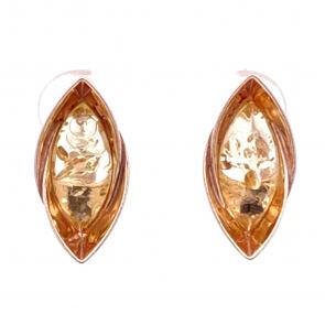Серьги из золочёного серебра Дарвин с янтарём 929022770aa-л фото