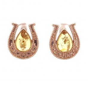 Серьги из золочёного серебра Дарвин с янтарём 929022850aa-л фото