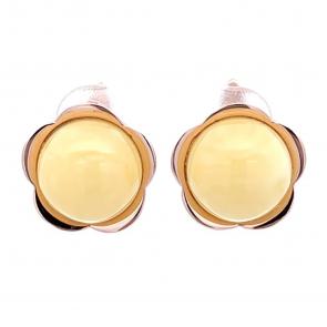 Серьги из золочёного серебра Дарвин с янтарём 929032361aa-ж фото