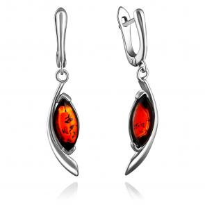 Серебряные серьги Дарвин с янтарём 929041006ab-к фото