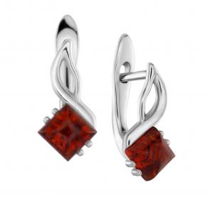 Серебряные серьги Дарвин с янтарём 929041054aa-к фото