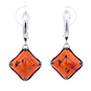 Серебряные серьги Дарвин с янтарём 929041222ae-к фото