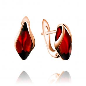 Серьги из золочёного серебра Дарвин с янтарём 929042023aa-к фото