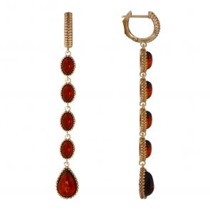 Серьги из золочёного серебра Дарвин с янтарём 929042049ac-к фото