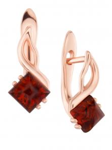 Серьги из золочёного серебра Дарвин с янтарём 929042054aa-к фото