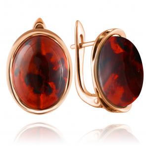 Серьги из золочёного серебра Дарвин с янтарём 929042214aa-к фото