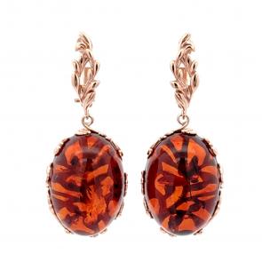 Серьги из золочёного серебра Дарвин с янтарём 929042354ab-к фото