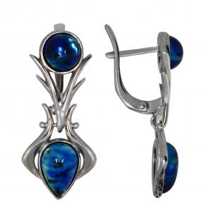 Серебряные серьги Дарвин с янтарём 929251347ab-с фото