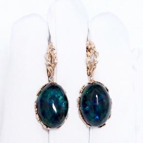 Серьги из золочёного серебра Дарвин с янтарём 929252353ab-с фото