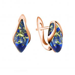 Серьги из золочёного серебра Дарвин с янтарём 929402023aa-с фото