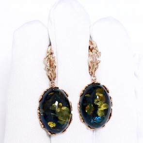 Серьги из золочёного серебра Дарвин с янтарём 929402353ab-с фото