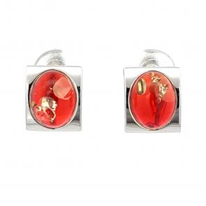 Серебряные серьги Дарвин с янтарём 929411016aa-кр фото