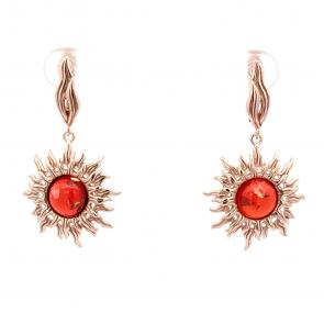 Серьги из золочёного серебра Дарвин с янтарём 929412100bb-кр фото