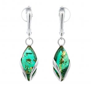 Серебряные серьги Дарвин с янтарём 929441023cb-з фото