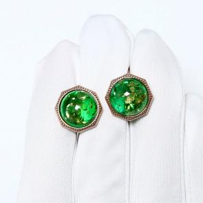 Серьги из золочёного серебра Дарвин с янтарём 929442350aa-з фото