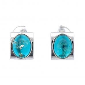 Серебряные серьги Дарвин с янтарём 929701016aa-з фото