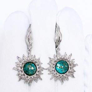 Серебряные серьги Дарвин с янтарём 929701100bb-з фото