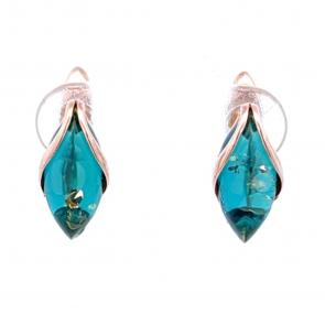 Серьги из золочёного серебра Дарвин с янтарём 929702023aa-з фото