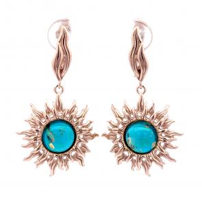 Серьги из золочёного серебра Дарвин с янтарём 929702100bb-з фото