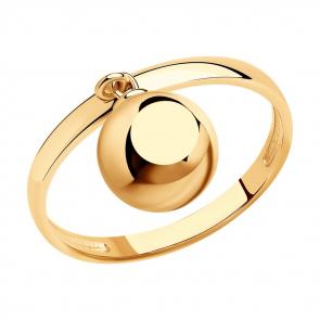 Кольцо из золочёного серебра Diamant с подвижным элементом 93-110-01480-1 фото