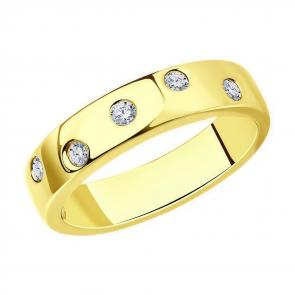 Кольцо из лимонного серебра Diamant с фианитом 93-110-01515-2 фото