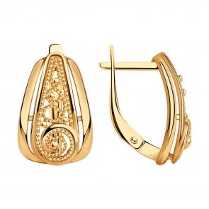Серьги из золочёного серебра Diamant 93-120-00667-1 фото