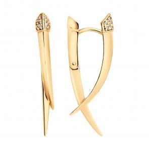 Серьги из золочёного серебра Diamant с фианитом 93-120-02065-1 фото