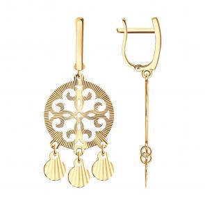 Серьги из золочёного серебра Diamant 93-121-00076-6 фото