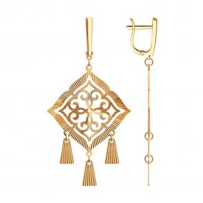 Серьги из золочёного серебра Diamant 93-121-00081-3 фото