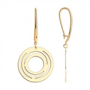 Серьги из золочёного серебра Diamant 93-121-01607-1 фото