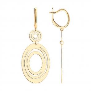 Серьги из золочёного серебра Diamant 93-121-01615-1 фото