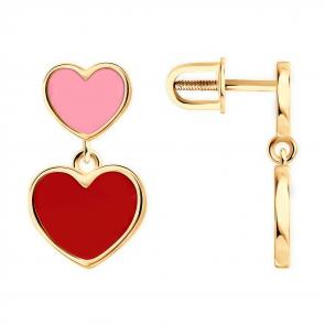 Серьги из золочёного серебра Diamant с эмалью 93-122-02232-2 фото