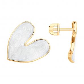 Серьги из золочёного серебра Diamant с эмалью 93-122-02341-2 фото