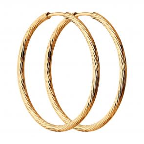 Серьги из золочёного серебра Diamant 93-124-01867-1 фото