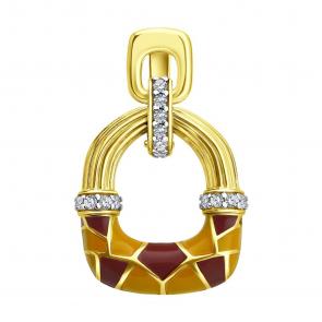 Подвеска из лимонного серебра Diamant с фианитом и эмалью 93-130-00065-1 фото