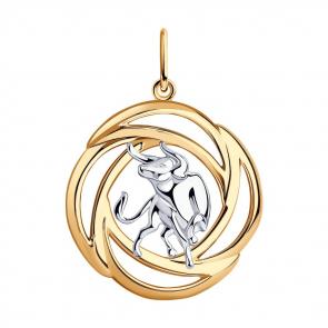 Подвеска Знак зодиака Телец из золоченого серебра Diamant 93-130-01286-1 фото