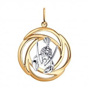 Подвеска Знак зодиака Рак из золоченого серебра Diamant 93-130-01288-1 фото