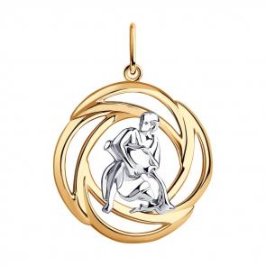 Подвеска из золочёного серебра Знак зодиака Водолей Diamant 93-130-01295-1 фото