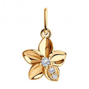 Подвеска из золочёного серебра Diamant с фианитом 93-130-01636-1 фото