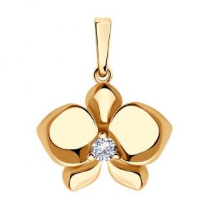 Подвеска из золочёного серебра Diamant с фианитом 93-130-01820-1 фото