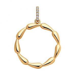 Подвеска из золочёного серебра Diamant с фианитом 93-130-01887-1 фото