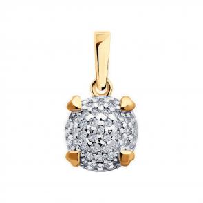 Подвеска из золочёного серебра Diamant с фианитом 93-130-01991-1 фото