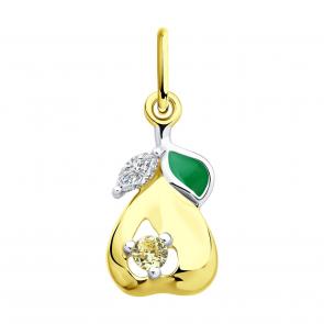 Подвеска из лимонного серебра Diamant с фианитом и эмалью 93-130-02276-1 фото