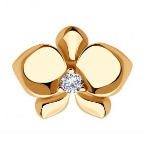 Брошь из золочёного серебра Diamant с фианитом 93-140-01820-1 фото