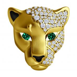 Брошь из лимонного серебра Diamant с фианитом 93-140-02078-2 фото