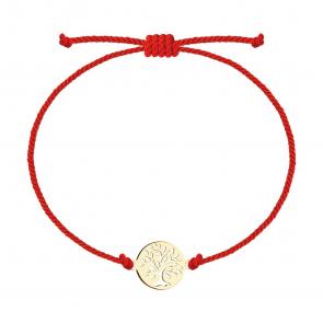 Текстильный шнурок с декоративным элементом символ Древо жизни из золоченого серебра Diamant 93-150-01678-1 фото