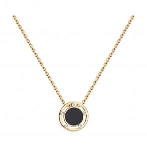 Колье из золочёного серебра Diamant с фианитом и эмалью 93-170-01598-1 фото