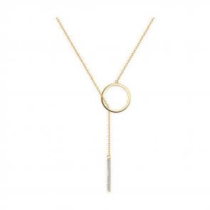 Колье из золочёного серебра Diamant с фианитом 93-170-02030-2 фото