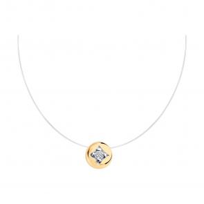 Колье из золочёного серебра Diamant с фианитом 93-170-02195-1 фото